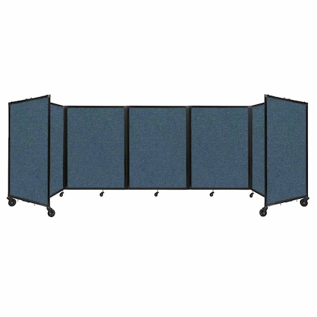 Versare Room Divider 360 Folding Portable Partition 14' x 4' Caribbean Fabric 1148944